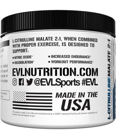 Evlution Nutrition L-Citrulline Malate 200mg - Vegan Gluten Free - 100 Servings for Enhanced Workout Performance & Vasodilation Support - Dietary Supplement - Buy Online on GoSupps.com
