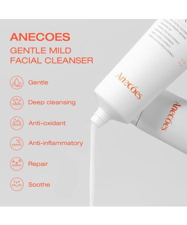 ANECOES Gentle Mild Facial Cleanser - Deep Cleansing Moisturizing Hydrating redness relief Strengthen Repair Skin Barrier for sensitive skin Daily Skincare for women&men (4.22 FL.OZ) - Buy Online on GoSupps.com