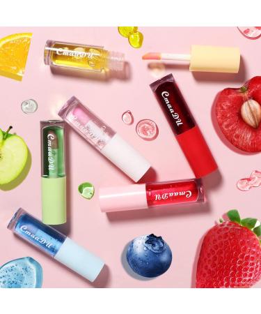 Fruity Color Changing Lip Gloss Set - Pink Magic Mood Lip Oil Tinted High-Shine Clear Lip Stain Balm - Longlasting & Hydrating - 6 Pcs - Buy Online on GoSupps.com