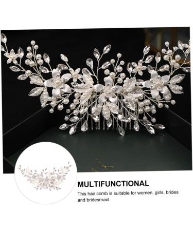 DOITOOL Alloy Pearl Hair Comb Flower Hair Comb Wedding Vintage Ornaments Bridal Pearl Headwear Tailors Bunion Spray Talcum Pearl Headpiece Tiara White Abs Bride Decorate Crystal - Buy Online on GoSupps.com
