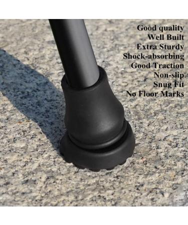 2-Pack Heavy Duty 7/8 Inch Rubber Cane Tips - Black Replacement Tips for Seniors Walking Stick - Safety Accessories - Buy Online on GoSupps.com