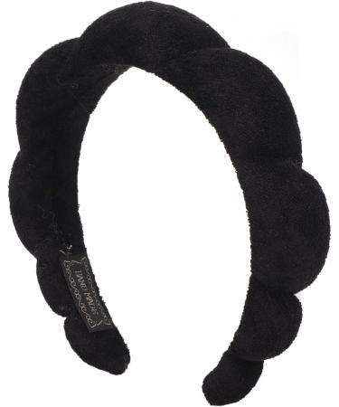 Verdant Touch Puffy Spa Headband Terry Cloth Padded Face Wash Makeup Remover for Skin Care Face Washing Black - Buy Online on GoSupps.com