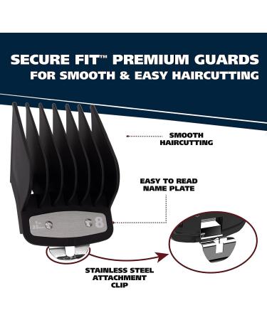 Guards Cutting Guides Professional Comb Set 10 Pcs Black Hair Cutting Guide Combs Set with Metal Clip Compatible with Most Wahl Clippers - Buy Online on GoSupps.com