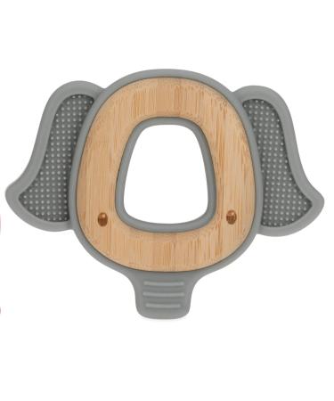 Nuby Natural Wood & Silicone Teether Elephant - Gray (80802) | 3M+ | Relief for Teething Babies - Buy Online on GoSupps.com