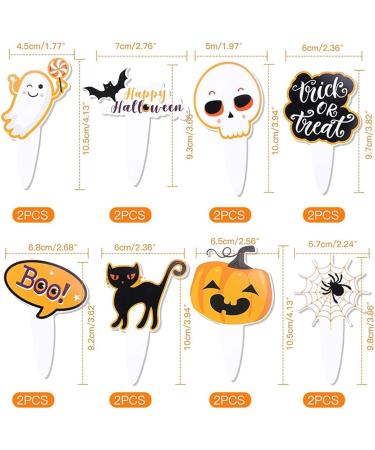 16Pcs Cake Toppers Halloween Cupcake Toppers Cake Insert Cards For Party Cake Decoration Halloween Cupcake Toppers - Buy Online on GoSupps.com