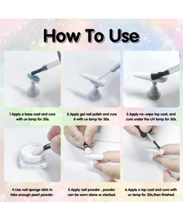 NOVAL Black Chrome Nail Powder Set | Pearlescent Aurora Mica Pigment | DIY Nail Art Decoration Kit with Sponge Sticks | for Nail Salon - Buy Online on GoSupps.com