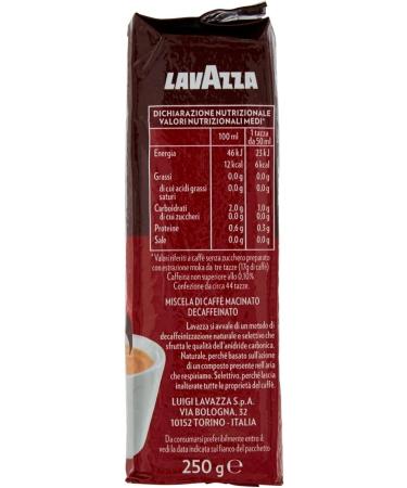 12 x LAVAZZA DEK Intenso Decaffeinated Ground Coffee 250g Italian Espresso - Buy Online on GoSupps.com