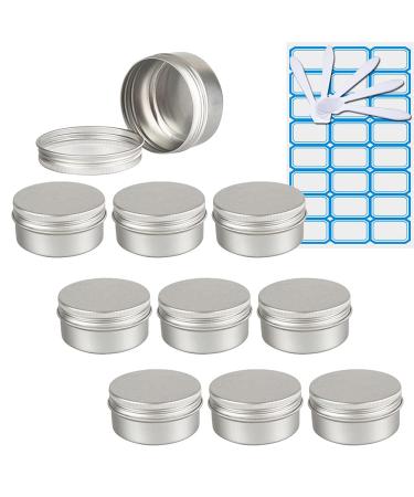 Zeoabsy 10 piece of empty 80 ml round silver aluminum tins with screw cap screw socket CREMEDOSE ALU trucks doses aluminum box tin cans for cosmetics candle ointments 5x spatula 1x etiquette silver 80ml - Buy Online on GoSupps.com