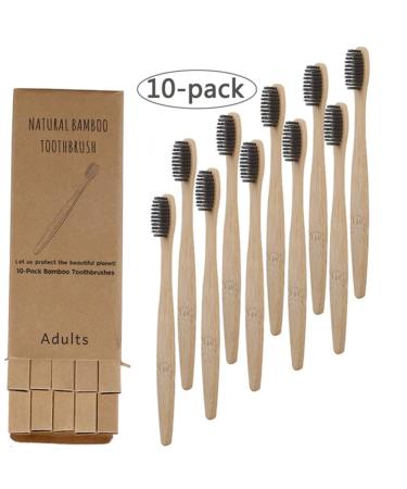 10 Eco-Friendly Bamboo Toothbrushes - Soft Bristles Reusable & Sustainable Oral Care - Buy Online on GoSupps.com