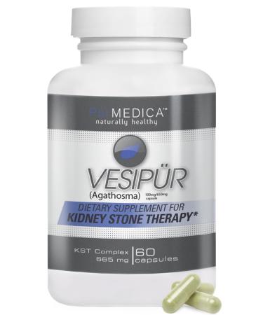 PurMEDICA Vesipur Kidney & Gallbladder Support Supplement - 8-in-1 Natural Formula for Stone Breaking - 60 Vegetarian Capsules with Chanca Piedra Buchu Uva Ursi Leaves & Celery Seed Extract