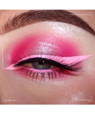Pink Rose Red Liquid Eyeliner Set | Waterproof Colored Eye Liners for Women - 2Pcs Stamps Shapes - Delineadores de Colores para Ojos - Long-lasting and Vibrant Colors - Buy Online on GoSupps.com