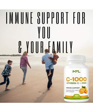 Vitamin C + Zinc 1000mg | Citrus Bioflavonoids | Non-GMO | 120 Vegan Capsules - Buy Online on GoSupps.com