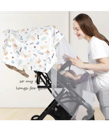 Boerni Large Nursing Cover - Full Privacy & Protection for Breastfeeding (White Ocean) - Buy Online on GoSupps.com