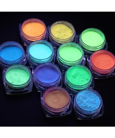 12 Colors Glow in The Dark Powder - Luminous Neon Pigment for Nail Art & Resin Craft - Buy Online on GoSupps.com