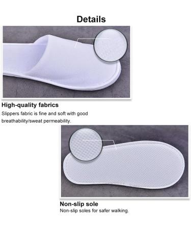 RakiUty Disposable White Terry Slippers - Comfortable Slip-Resistant Guest Slipper Set 3 Pairs for Hotels Spas & Home Use - Buy Online on GoSupps.com