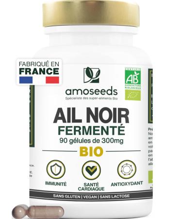 Organic Fermented Black Garlic | Extra Strong 900mg/Day | Contains S-Allylcysteine | Heart Health Blood Circulation Immunity | Superior Quality | Made in France