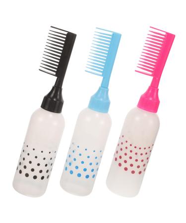 SHERCHPRY 3 pi ces Bouteilles Applicatrices de Teinture Capillaire avec Peigne Int gr Lot de Bleu Bouteille de Coloration pour Coiffeurs Flacons Doseurs Pratiques pour Coloration et Soins