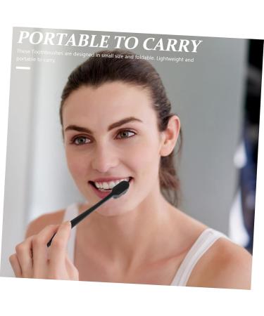 Uthclo Soft Toothbrush Set - 4 Pack Travel Toothbrushes for Adults & Kids | Black Soft Bristles - Buy Online on GoSupps.com