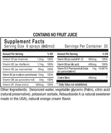 NanoRush Swarming B Complex Sublingual Spray - Complete Vitamin B Blend Dietary Supplement - Orange Cream Flavor - Buy Online on GoSupps.com