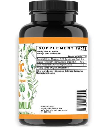 Vegan Turmeric Curcumin with Black Pepper Extract (60 Capsules-2 Month Supply) 95% Curcuminoids - All Natural Powerful Antioxidant for Joint Support and Relief (2-Bottles 4-Month Supply) - Buy Online on GoSupps.com