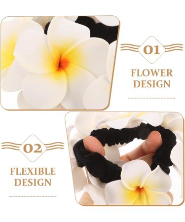 Beaupretty Hawaiian Flower Hair Tie Plumeria Hair Scrunchy Women Hair Tie Summer Flower Hair Tie Elastic Hair Bands for Women Girls - Buy Online on GoSupps.com