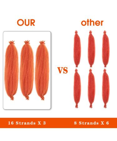24 Inch Marley Hair Orange Spring Twist Braiding Hair 3 Pack - Pre-Separated Afro Twist Faux Locs Crochet Hair for Black Women - Buy Online on GoSupps.com