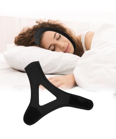 MIdGkHoT Anti Snoring Chin Strap Adjustable and Breathable Anti Snore Chin Strap Comfortable Snoring Chin Strap for Men and Women to Stop Snoring (Black)