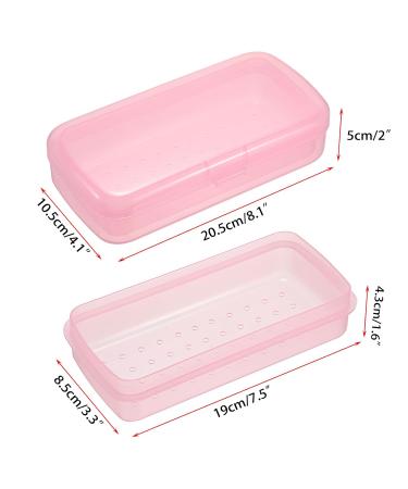 JUXYES Plastic Sterilizing Tray for Nail Art - Portable Sterilizer Organizer Transparent Storage Box for Tools & Accessories (Pink) - Shop Internationally - Buy Online on GoSupps.com