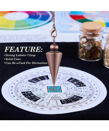 Buy KSJEHW 2-Piece Copper Pendulum Set - Spiritual Healing & Dowsing Tools in Silver & Bronze - Enhance Fortune & Reiki Energy - Buy Online on GoSupps.com