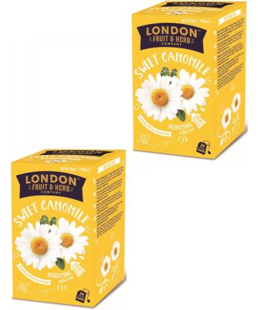  LONDON FRUIT & HERB COMPANY London Fruit | Naturally Caffeine-Free Chamomile Infusion | Chamomile flowers in relaxing tea filters - 2 x 20 bags (60g) - Buy Online on GoSupps.com