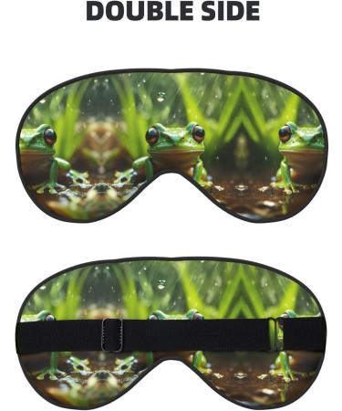Frog & Rain Print Unisex Sleep Mask | Double-Sided Eye Mask for Sound Sleep & Skin Care - Shop Internationally - Buy Online on GoSupps.com