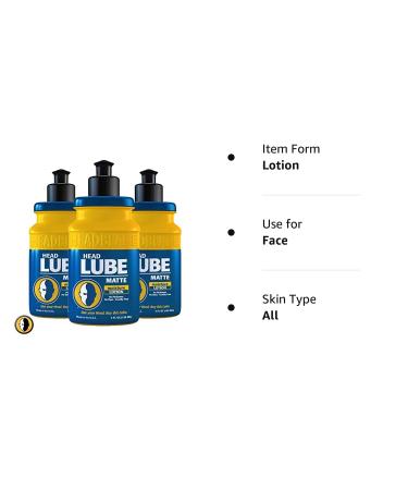 HeadBlade HeadLube Matte Moisturizer Lotion 5 oz for Men (3 Pack) - Shiny & Grease-Free Matte Finish - Buy Online on GoSupps.com