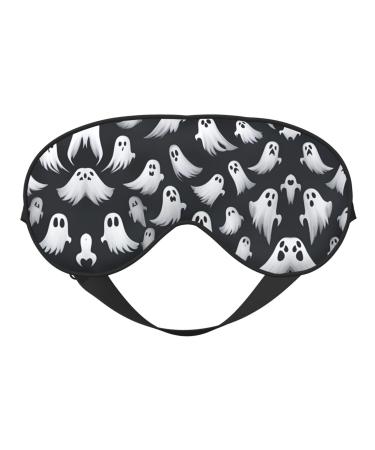 Cute White Ghost Halloween Pattern 1 Sleep Mask-Adjustable Breathable Fashionable Eye Mask for A Comfortable Sleep Experience