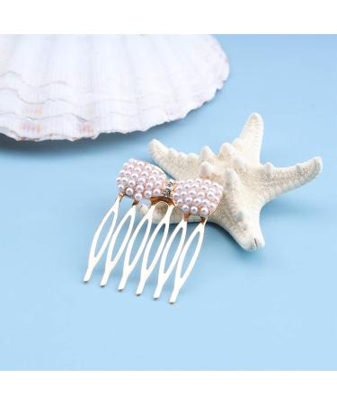 Aneneiceera Boho Gypsophila Hair Comb Barrette Gold Rhinestone Pearl Bow Hair Comb Retro Hair Barrette Decorative Daily Wearing Hair Comb Hair Bobby Pins Wedding Hair Accessories for Women and Girls - Buy Online on GoSupps.com