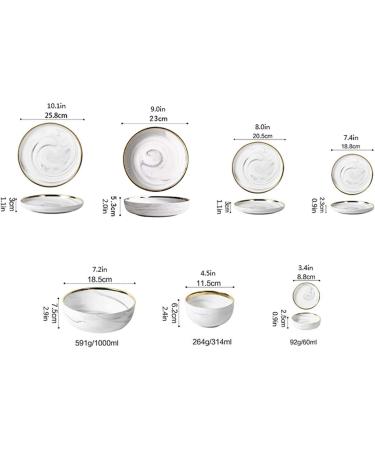 Dinner Plates 20-Piece Kitchen Dinnerware Set Service for 4 Modern Elegant Dinner Plate Sets Durable Ceramic Serving Plate Set Gold Edge Marble Plates Kitchenware - Buy Online on GoSupps.com