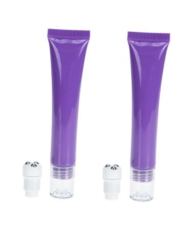 BiUdeco 2st ball hose empty roller bottles roller balls for essential oils holder for lip gloss rolls empty roller ball bottles violet ball travel small bottle of plastic 12.1x1.8cm purple