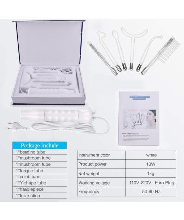 High Frequency Portable Skin Therapy Device with 6 Argon Rods - Acne Treatment Skin Tightening & Wrinkle Reduction - Buy Online on GoSupps.com