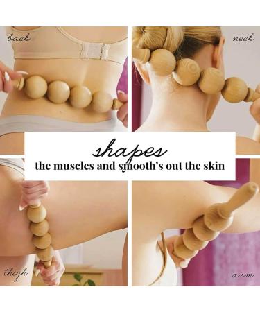 Tuuli Wooden Anti-Cellulite Massage Roller - Lymphatic Drainage Device for Belly Legs and Thighs - Buy Online on GoSupps.com