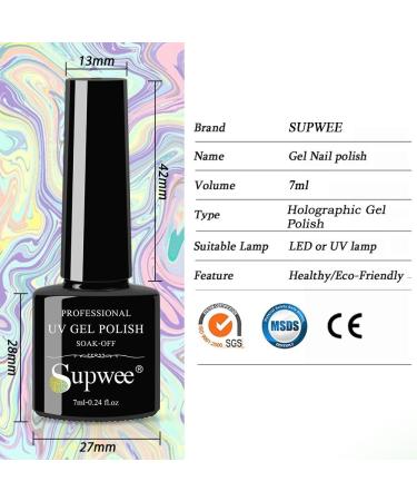 8PCS/6PCS Gel Nail Polish Set Holographic Gel 7ml Colorful Super Laser Shiny Varnish Semi Permanent UV Nails Art Lacquers - (Color: SE-Set042-Box) - Buy Online on GoSupps.com