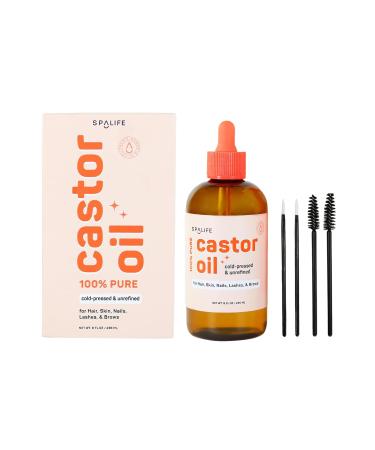 Buy SpaLife 100% Pure Multi-Use Castor Oil for Hair Skin Nails Lashes & Brows - 8 FL OZ | Best International Shipping - Buy Online on GoSupps.com