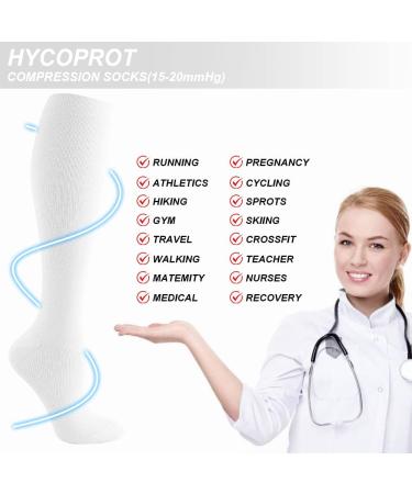Buy Hycoprot Compression Stockings for Men & Women | 15-20 mmHg Support Socks for Fitness Travel Running & Sports | L-XL - International Shipping Available - Buy Online on GoSupps.com