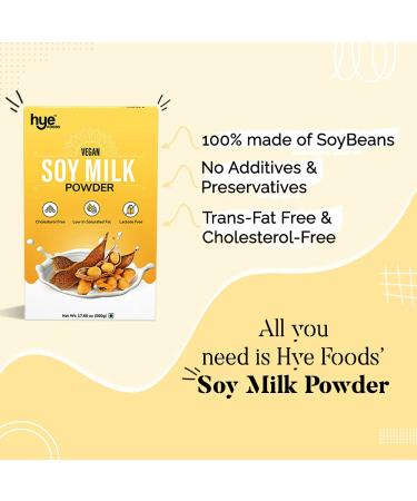HYE FOODS Vegan Soy Milk Powder - 49% Protein - Unsweetened - 17.6 Oz (500g) - Buy Online on GoSupps.com