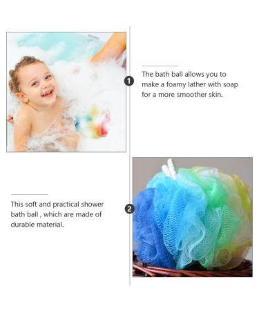 Lurrose 6pcs Exfoliating Loofah Bath Sponge Set | Mesh Pouf Body Scrubber Balls | Bath Bubble Making Accessories for Men and Women | Random Color Spa Loofah - Buy Online on GoSupps.com