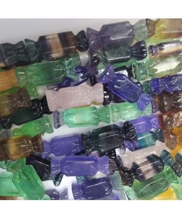 Natural Crystal Rough Natural Crystal 1PC Natural Fluorite Crystal Stone Candies Hand Carved Handicraft Gemsto Stones Gemstones for Home DIY Decorations - Buy Online on GoSupps.com