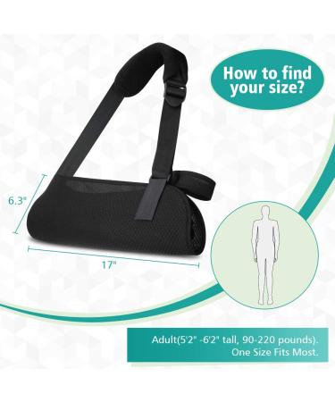 Adjustable Arm Loop & Shoulder Immobilizer Bandage - Soft Padded Strap for Broken Arms & Wrists - Unisex Black Ideal for Adults | International Shipping - Buy Online on GoSupps.com
