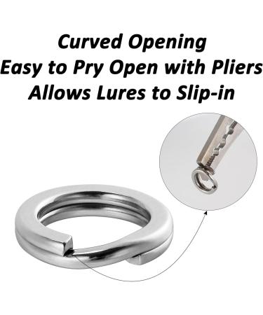 Dr.Fish Stainless Steel Split Ring 200LB-14mm 20 Pack - High Strength Flattened Hyper Wire Heavy Duty Lure Ring for Saltwater Fishing - Buy Online on GoSupps.com