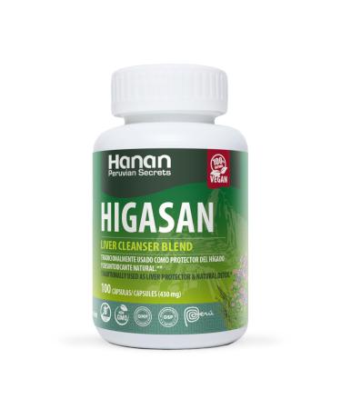 Hanan Higasan Liver Cleanser Blend | 100 Capsules | Naturally Aids in Supporting Healthy Liver Function & Healthy Cholesterol Levels (1 Pack) 1 Count (Pack of 100)