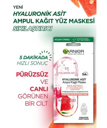 Garnier Hyaluronic Acid & Watermelon Firming Ampoule Sheet Mask 15g Hydrate & Smooth Skin | International Shipping - Buy Online on GoSupps.com