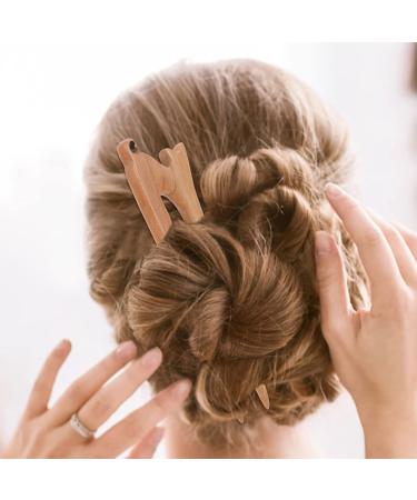 minkissy Chinese Wood Hair Stick Cat Carved Hairpin Japanese Wooden Handmade Hair Fork Hanfu Chignon Hair Pin for Women Girl Hair Styling Tool - Buy Online on GoSupps.com