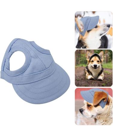 Psop Adjustable Dog Baseball Cap - Summer Travel Hat with Ear Holes for Pets - S-Blue Striped Sun Hat - Buy Online on GoSupps.com
